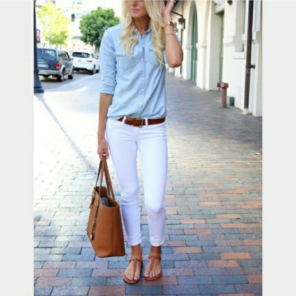 New Paige white denim skinny jeans!